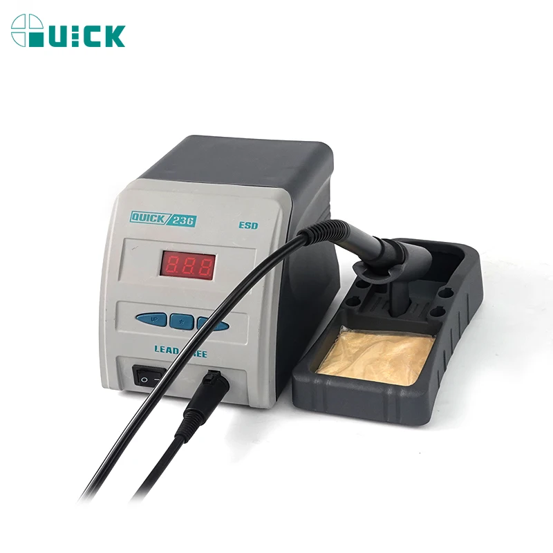 

QUICK 236 Lead-free soldering rework station set for phones repair 90W digital display Temperature controlled soldering station