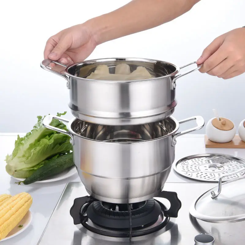 Горшок из нержавеющей стали маленький пароварка двойной утолщение для