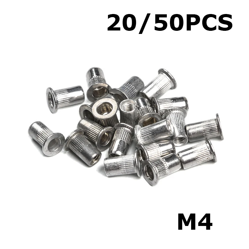 20/50 шт заклепки из алюминиевого сплава Плоские с резьбой вставка Nutsert крышка