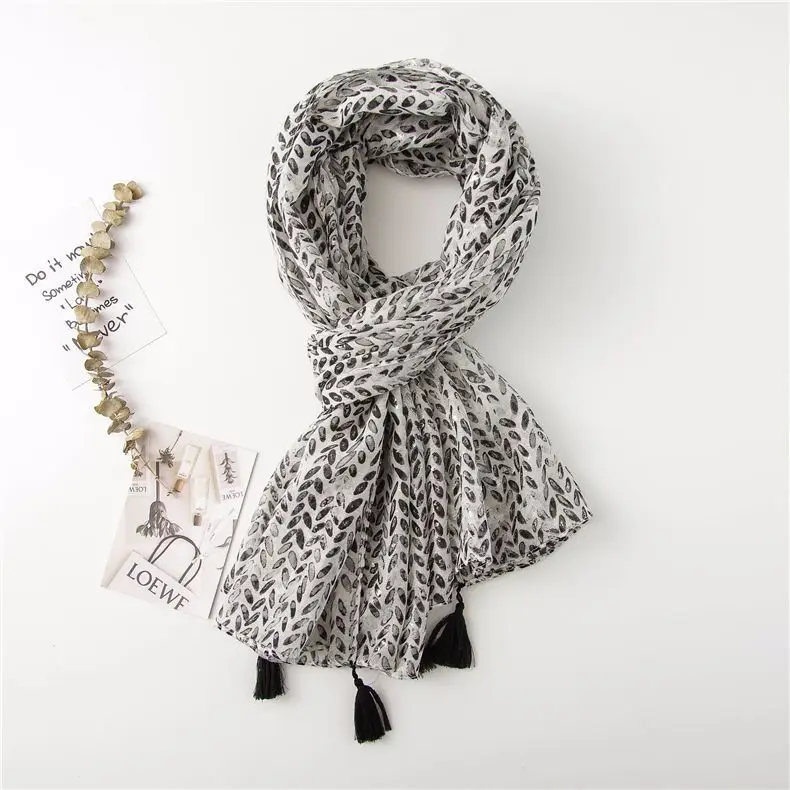 

Luxury Brand Fashion Spring Summer Cotton Scarf Women All-match Long Shawl Soft chiffon hijab poncho silk scarves pashmina