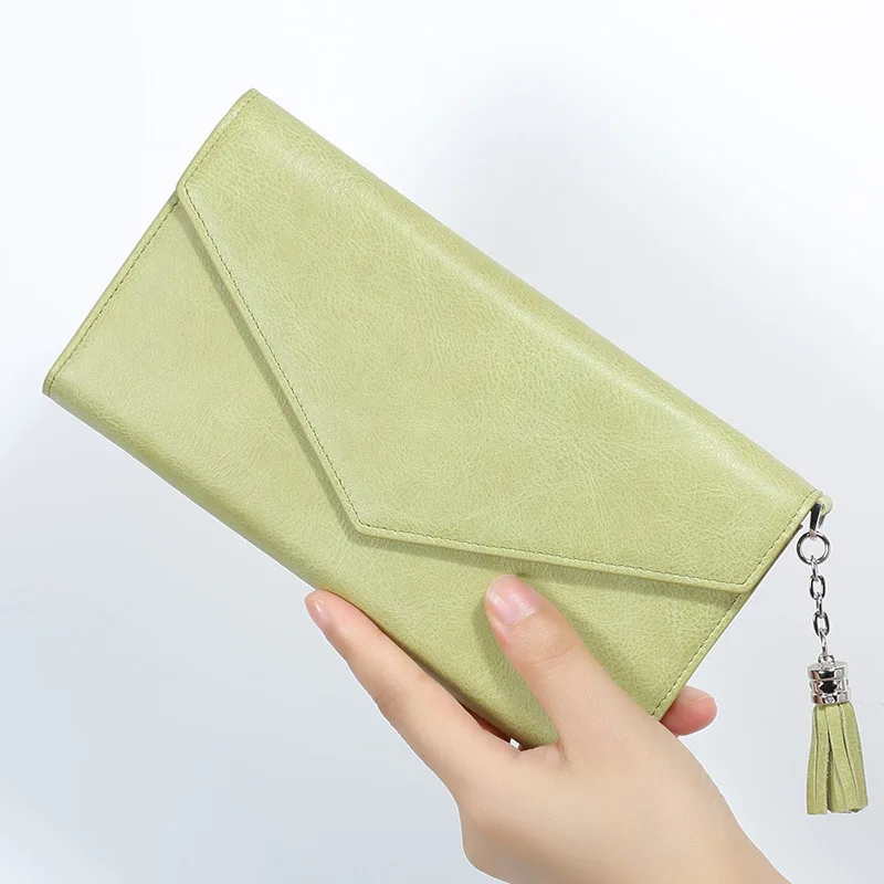 

Genuine Leather Women Clutch Wallet And Female Coin Purse Portomonee Clamp For Phone Bag Card Holder Handy Passport Momey Bags