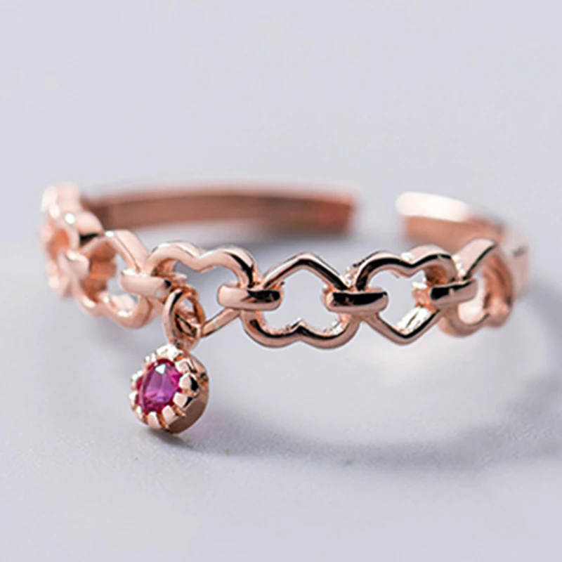 Романтическое кольцо в форме сердца из стерлингового серебра 925 пробы с