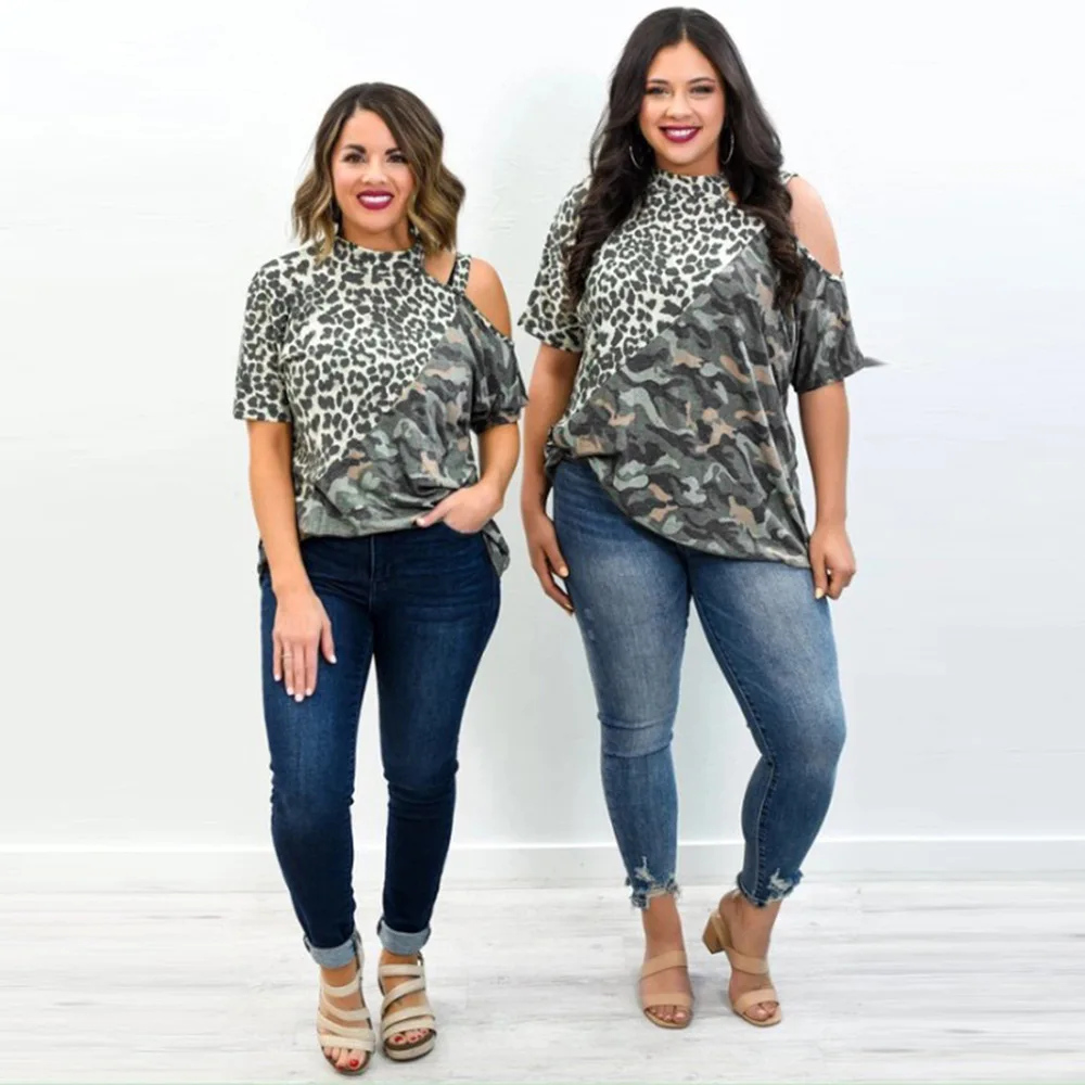 

Женская футболка с коротким рукавом, большие размеры