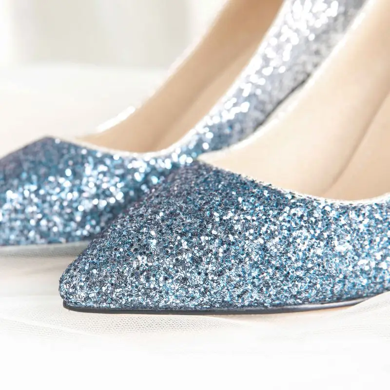 

Coolcept 7 Colors Wedding Party Woman Pumps Bling Hot Sale High Heels Shoes Women Pointed Toe Office Business Pumps Size 34-41