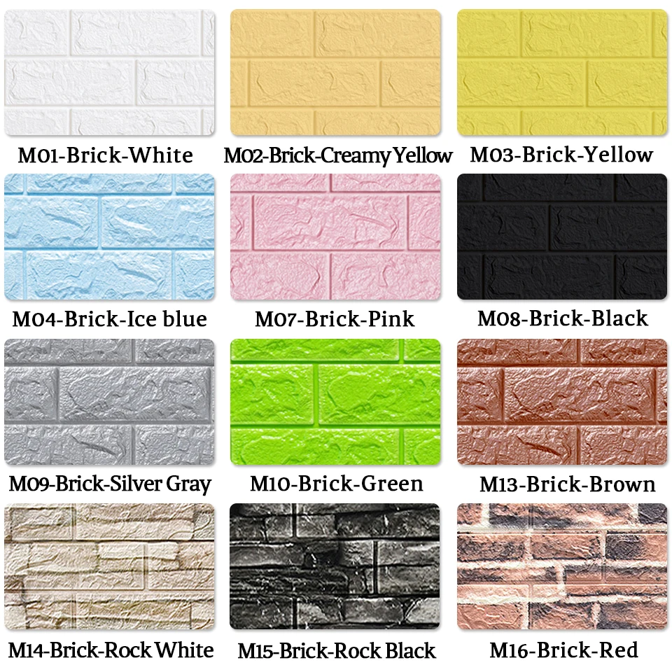 10pcs self adhesive 3d brick wall sticker diy waterproof foam wallpaper kids room kitchen roof ceiling background wall decals free global shipping