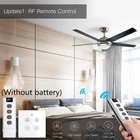Умный потолочный вентилятор Tuya WiFi + RF 433, панель управления светильник, дистанционное Голосовое управление, Совместимость с AlexaGoogle Home (ЕССША)