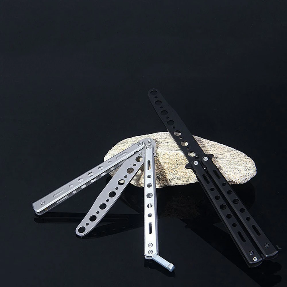 Складная бабочка тренировочный нож трансформер Blunt Balisong Карманный тренажер из