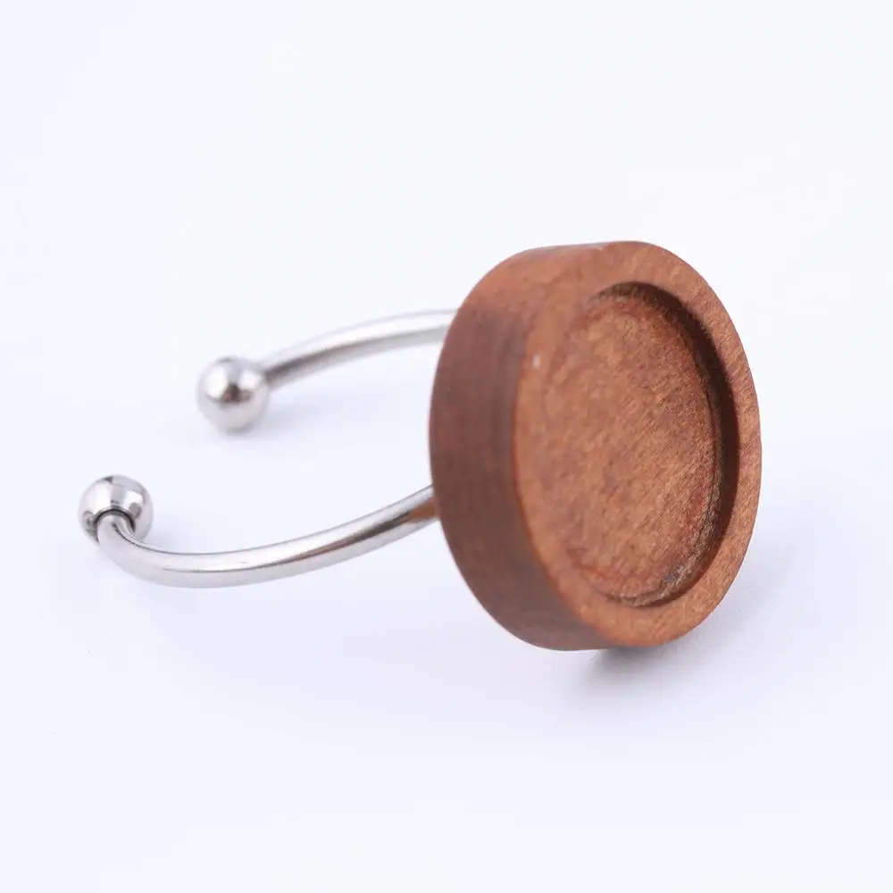 20 шт фитинг из нержавеющей стали 12 мм круглый кабошон деревянные кольца Базовые