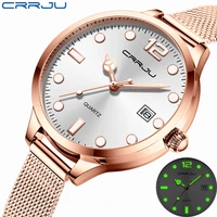crrju new women watches top brand luxury lovely exquisite pointer design fashionable elegant ladies quartz wristwatch relogios