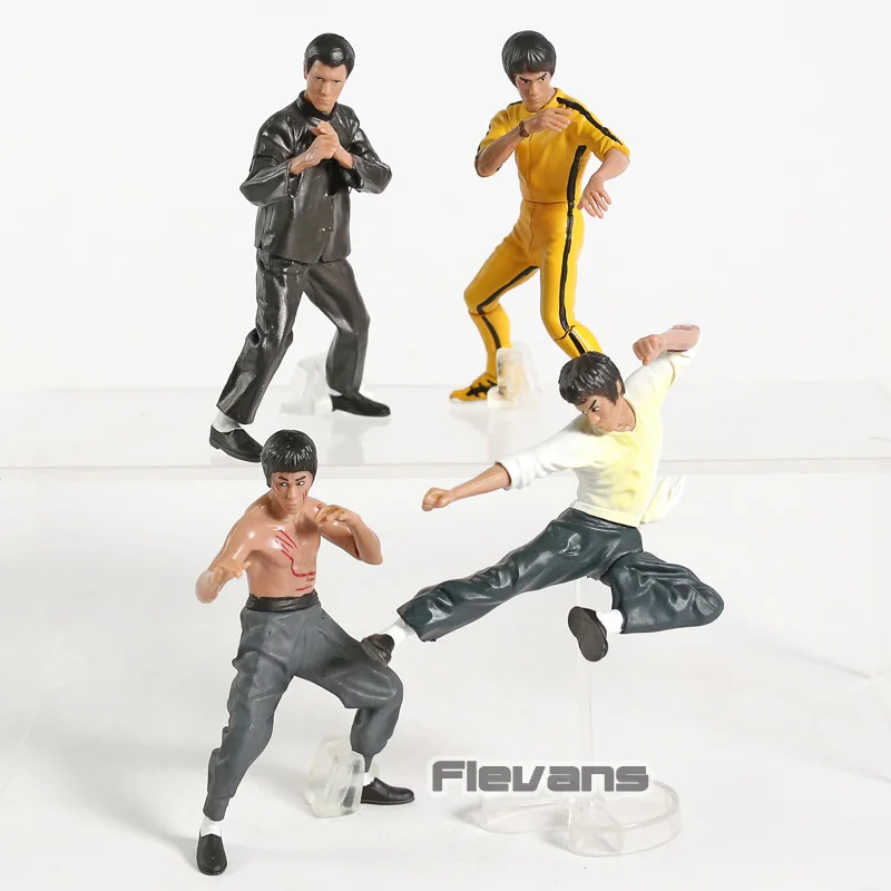 Крутой Брюс Ли кунг фу коллекция фигурок из ПВХ Toys 4 шт./компл.|toys free shipping|bruce leeaction