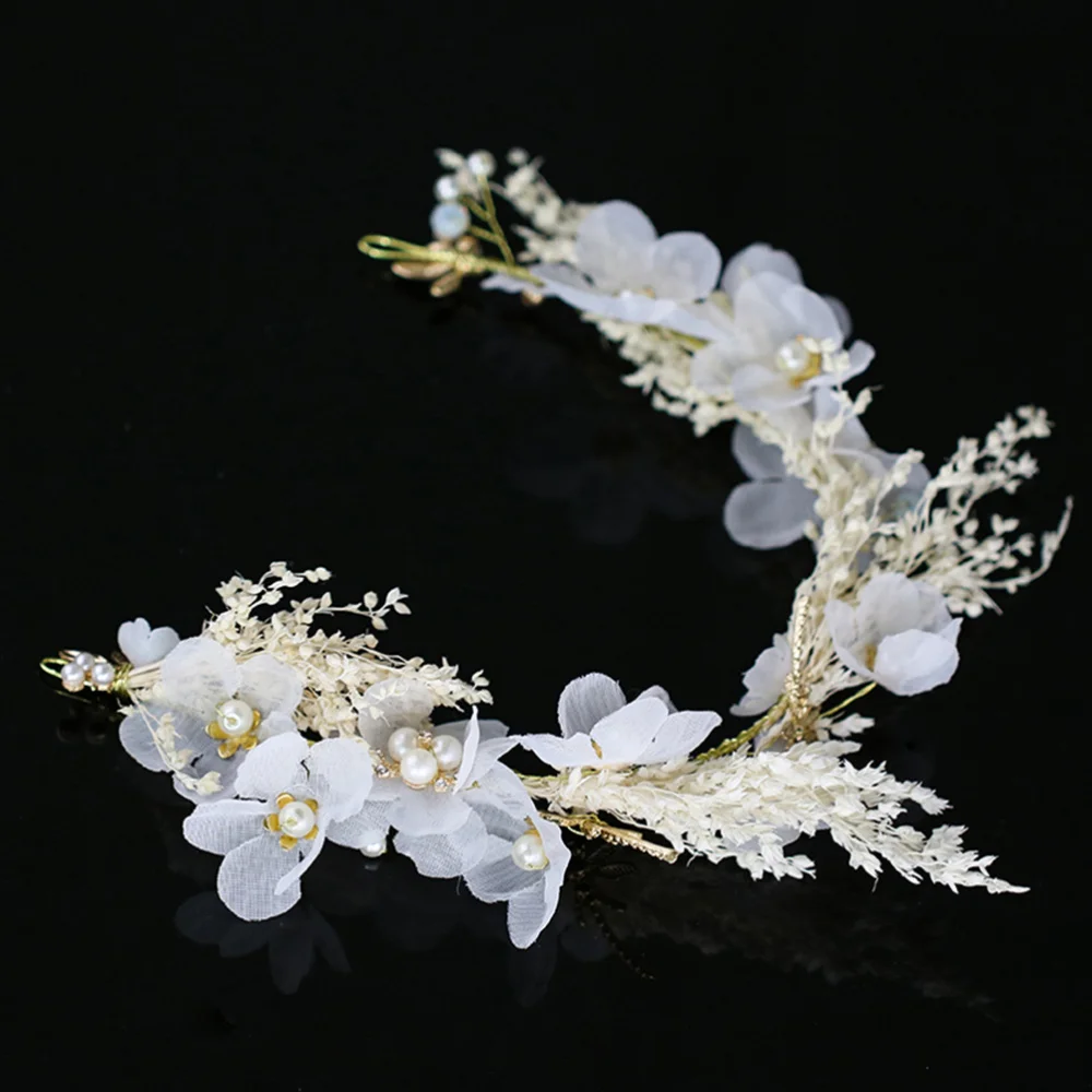 Свадебные повязки для волос с сушеными цветами аксессуары свадебных торжеств и