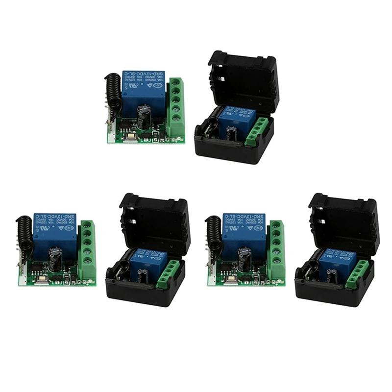 

3X DC 12V 1CH 433Mhz Universal Wireless Remote Control Switch RF Relay Receiver 433Mhz Transmitter Button Module Diy Kit