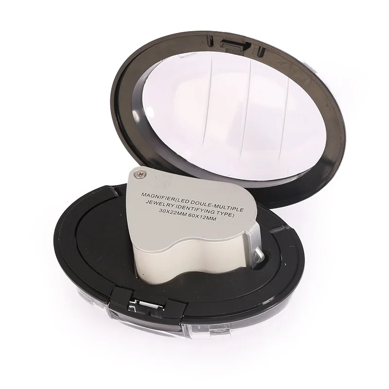 Ювелирная Лупа увеличительное стекло 30x 60X Складная лупа линза мини Карманная для