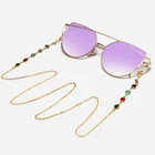 1 шт 2020 Лето Новая мода шикарные женские золотые серебряные солнцезащитные очки цепи для чтения очки из бисера цепь шнур для очков ремешок Ожерелье