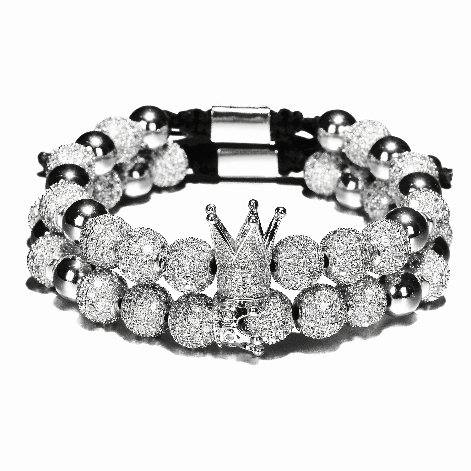 Роскошные браслеты мужские 8 мм Micro Pave CZ круглый плетеный макраме браслет Pulseira Feminina ювелирные изделия ручной работы для женщин подарок