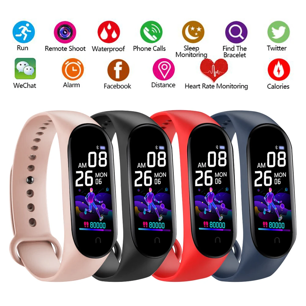

M5 Smart watch 2020 Boys Girls Sport Fitness Tracker Pedometer Heart Rate Blood Pressure Monitor Bluetooth Band Smart Bracelet