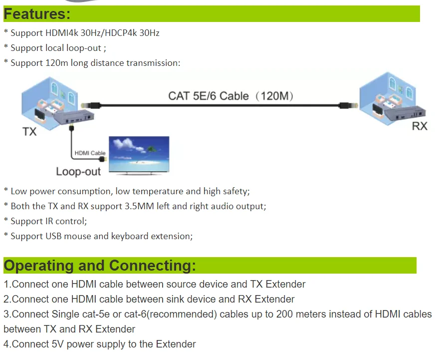 4K 120 м KVM HDMI удлинитель по RJ45 Ethernet Cat5e Cat6 кабель преобразователь TX RX Поддержка USB