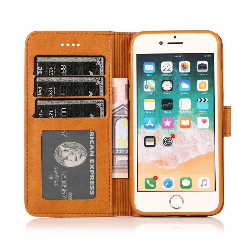 Чехол-книжка из искусственной кожи для iPhone XSMAX X 5 6 6s 7 8 чехол-кошелек кредитных