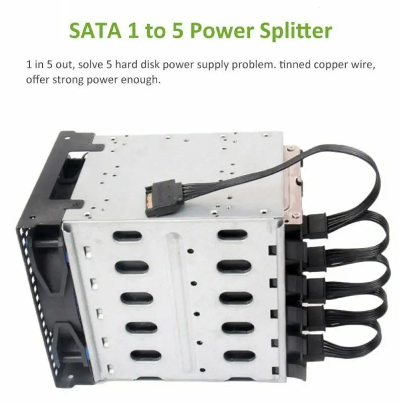 Кабель PZ 4Pin 18AWG для жесткого диска IDE Molex кабель с 5 портами 15 контактов SATA шнур