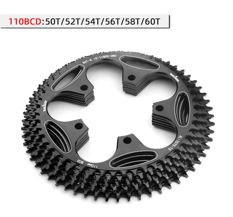 

WUZEI 110BCD Road bike Round Narrow Wide Sprockets Bike Chainring 50T 52T 54T 56T 58T 60T Road folding bicycle Crankset