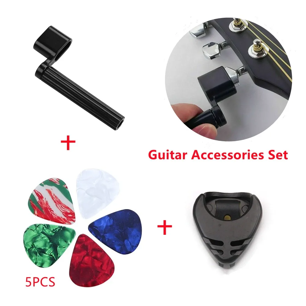 

Guitar String Winder Bridge Pin Puller Remover With Plectrum Holder 5 Picks Set Instruments Mandolin Bass Guitar Accessories