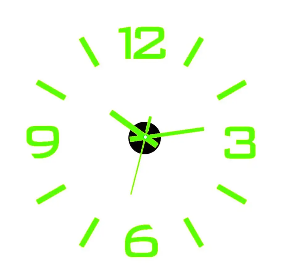 Цифровое украшение сделай сам Светящиеся Настенные часы с наклейками ночное