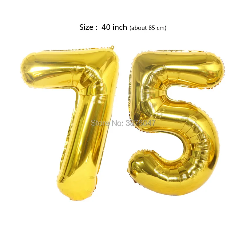 40inch 70 71 72 73 74 75 balloon rose gold silver anniversary party decoration 70th 71st 72nd 73rd 74th 75th birthday balloons images - 6