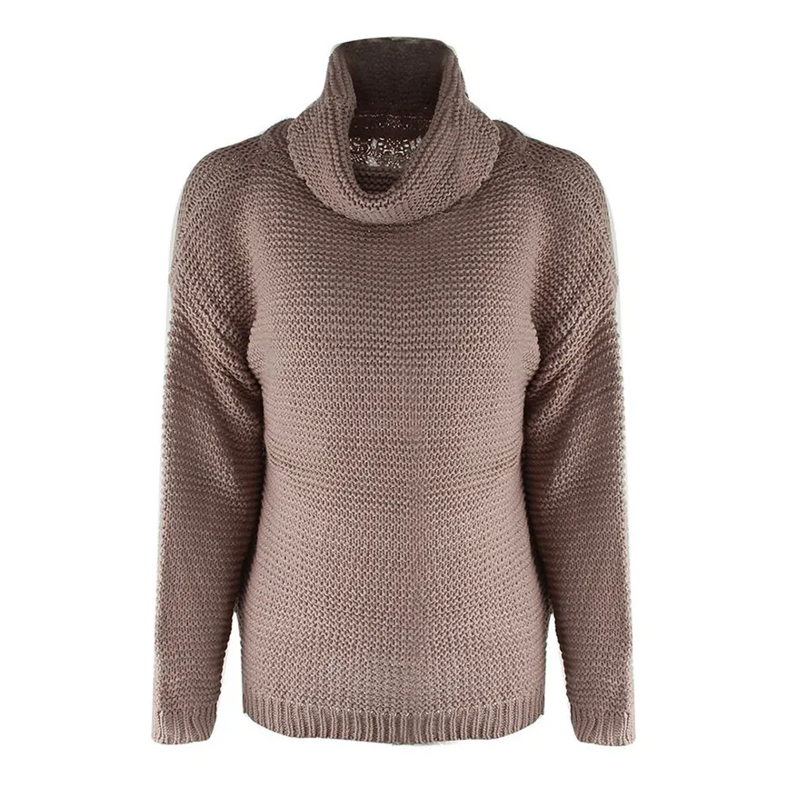 Водолазка свитер женский длинный рукав свободный высокий воротник вязаный