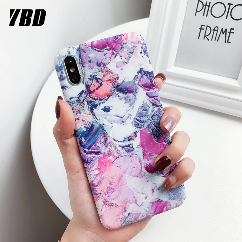 YBD Модный Цветной чехол для iPhone XR 11 pro Жесткий ПК гладкий Чехол X XS Max Funda Coque Cover |