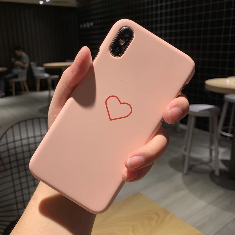 Карамельный цвет сердце любовь Матовый Жесткий Пластиковый ПК Защитный чехол