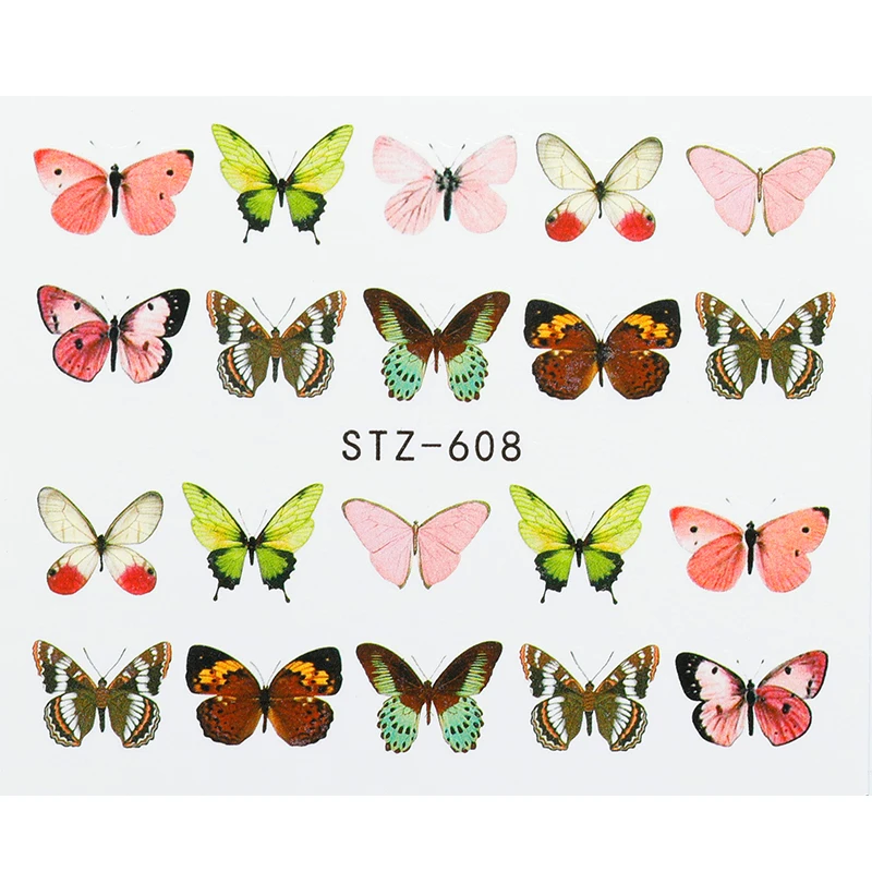 1 шт кактус фламинго Бабочка Киви/ жуки зеленые листья переводные наклейки для