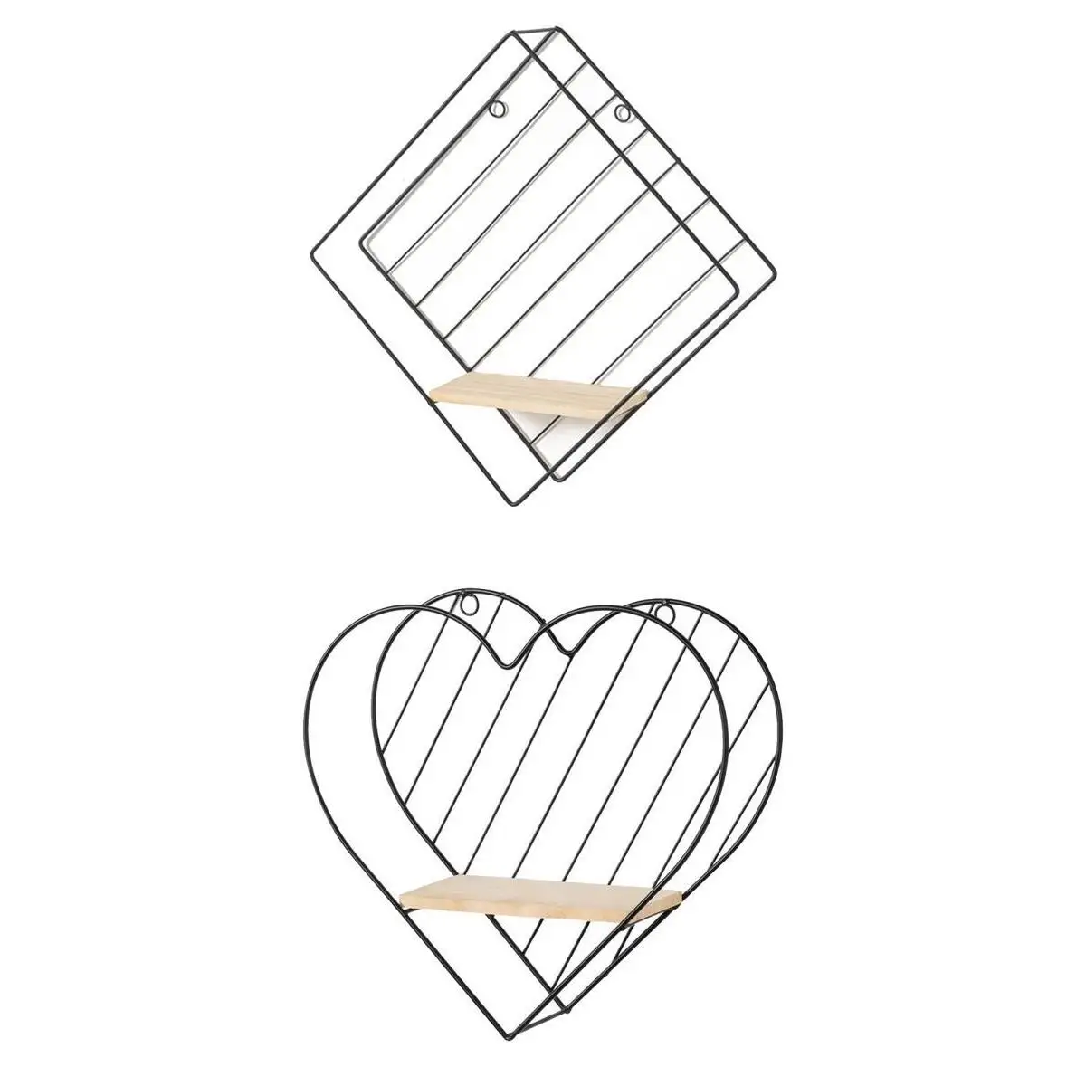 

2-4pcs Iron Wall Floating Shelves Bathroom Bedroom Office Decor