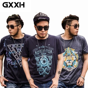 Футболка GXXH мужская оверсайз с принтом, Повседневная модная рубашка с коротким рукавом, топ, большие размеры 4xl 5xl 6xl 7xl, на лето
