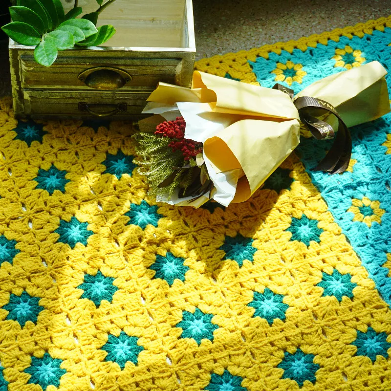 Крючком ручной работы афганское одеяло чехол для стола крючком подушка дивана