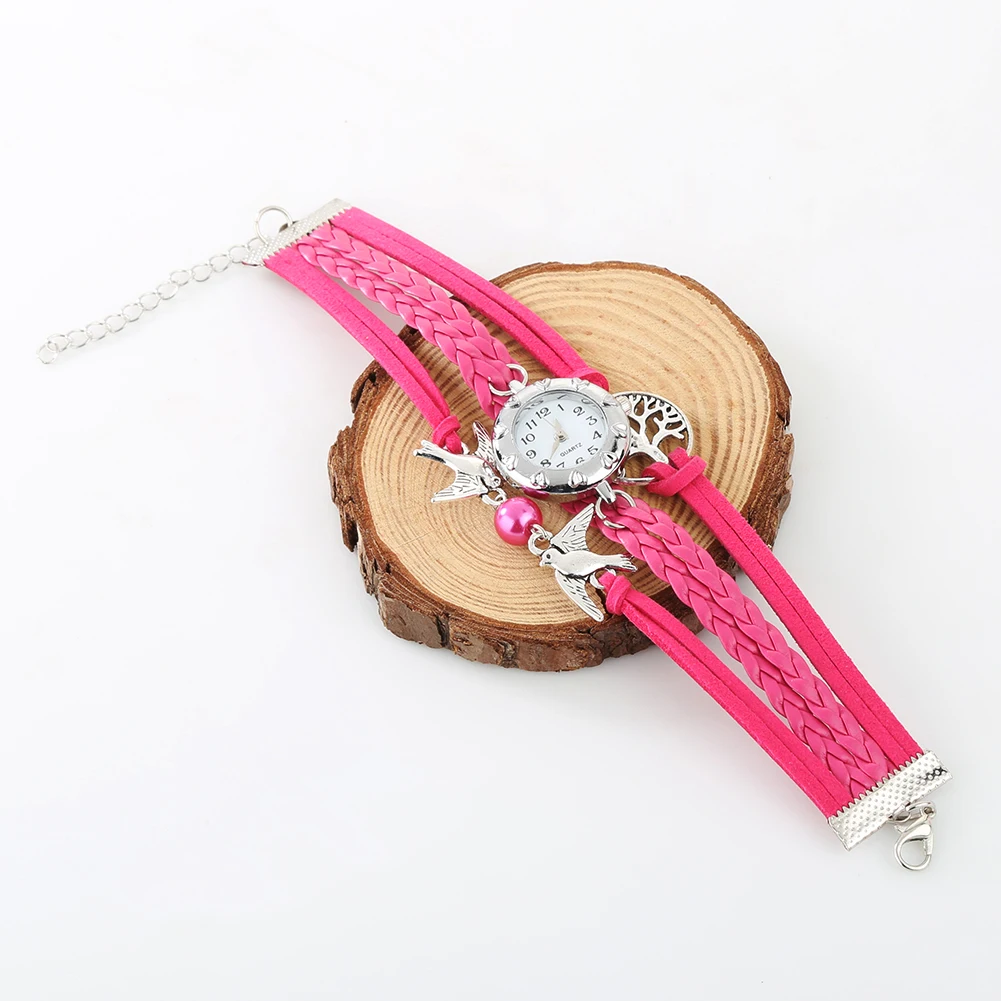 Женские модные часы Reloj женские кварцевые стены бусины с птицами очаровательные