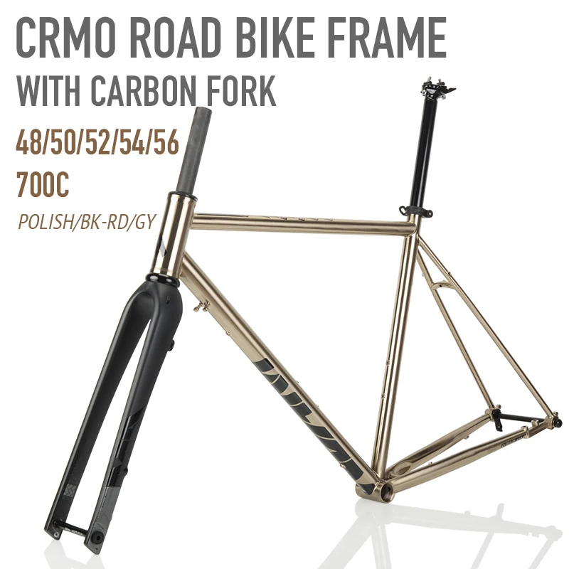 

GX5300 Gravel Off-road Road Bike CX Touring Bikepacking Travel Bicycle CrMo Steel Frame 700C 48/50/52/54/56 with Carbon Fork