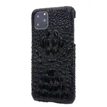 Real leather 3D embossed crocodile pattern for iPhone 11 11Pro 11Promax phone back cover feel comfortable protection lens