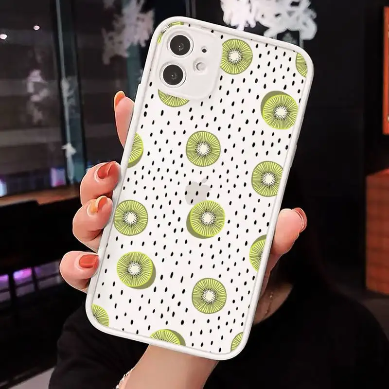 

Cartoon fruit cute dragon fruit kiwi Phone Case Matte Transparent for iPhone 7 8 11 12 s mini pro X XS XR MAX Plus cover funda