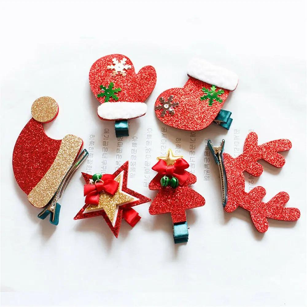 1 шт. Рождество сверкающих большой рога шапка заколка зажим для волос Для женщин