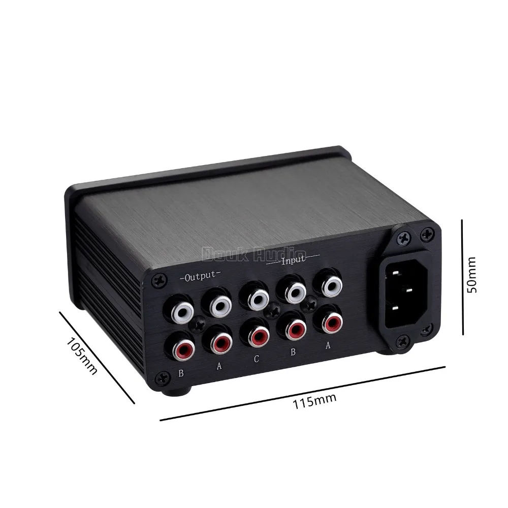 Дук аудио мини Пассивный предусилитель Hi-Fi селектор 3-в-2-OUT Audio коммутатор коробка с отслеживанием объема работы Управление регулируемой громкостью