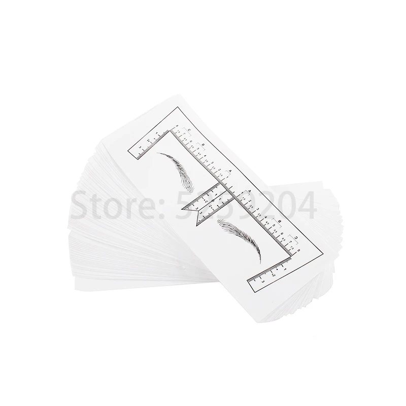 Линейка одноразовая Полуперманентная для бровей 200 шт. татуаж линейка наклейки