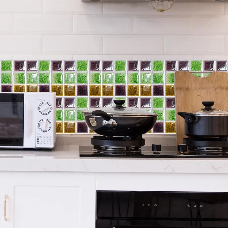 6 шт. ПВХ Настенная Наклейка плитка ванная комната Водонепроницаемая мозаика