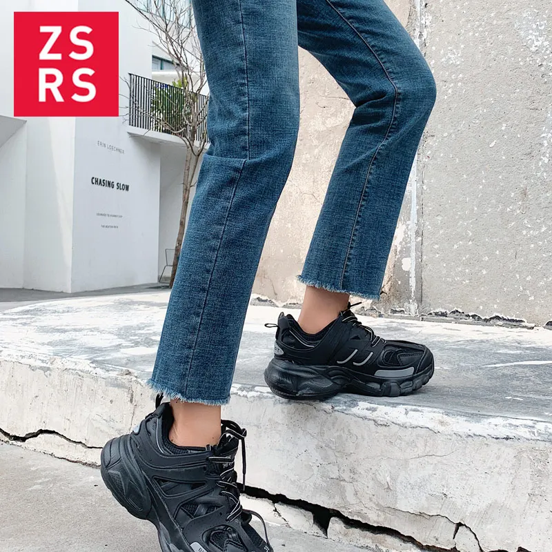 

Zsrs Woman Jeans Blue High Waist Denim Pants Mom Boyfriend Casual Straigh Jeans Good match Spring 2020 New Jeans