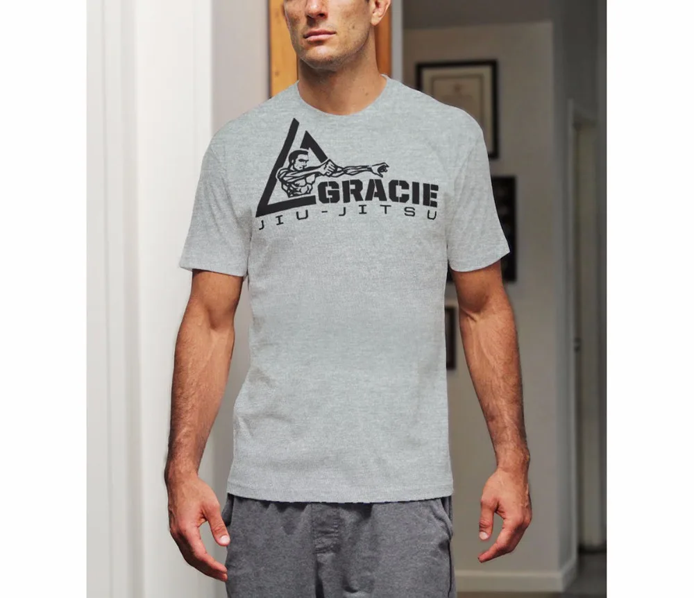 

High Quality T Shirt Man Casual Cotton Short Sleeve Gracie Jiu-Jitsu Fighter Printed T-Shirts Cool Tee Shirts