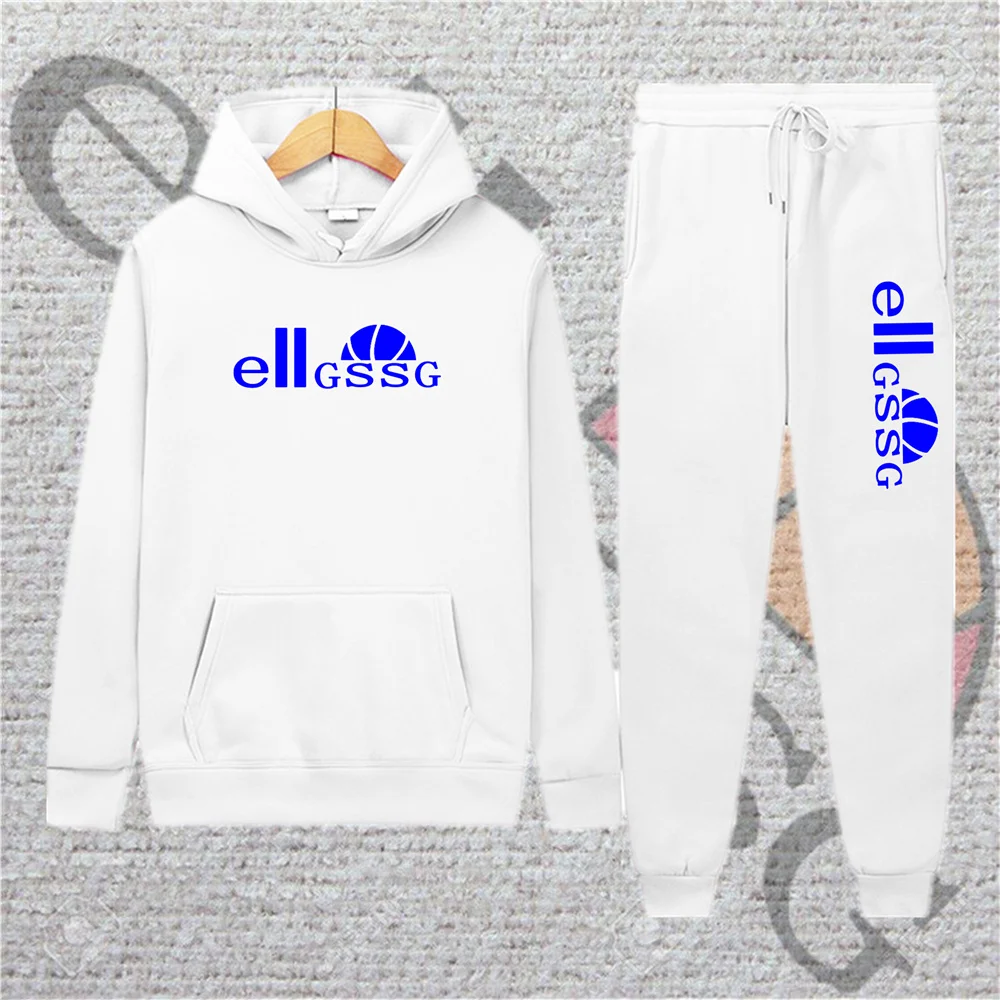 

Spring/Autumn Men's Sports Hoodie Solid Color Suit Men's Belted Pencil Pants Breathable Jogging Sweatpants Fashion Brand Men's