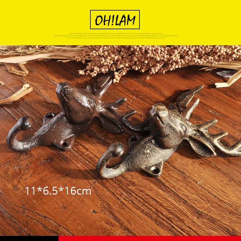 Настенный держатель для ключей в виде головы оленя из чугуна | Строительство и