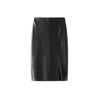 shuchan pu split women pencil skirt sexy mid calf sexy club solid korean style skirts for women slim black woman skirts