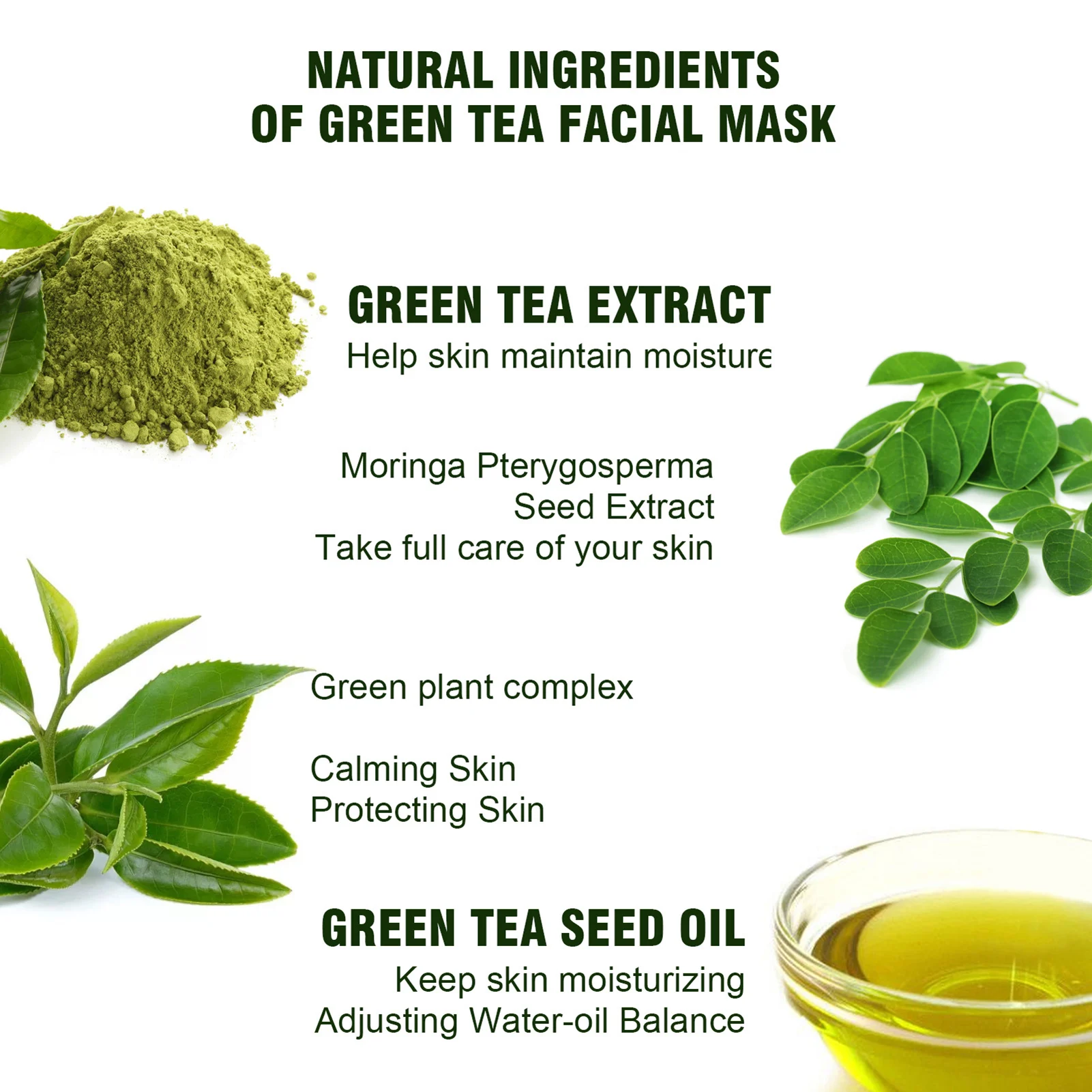 

High Quality Green Tea Blackhead Removal Mask Skin Care Remove Acne Pore Deep Cleansing