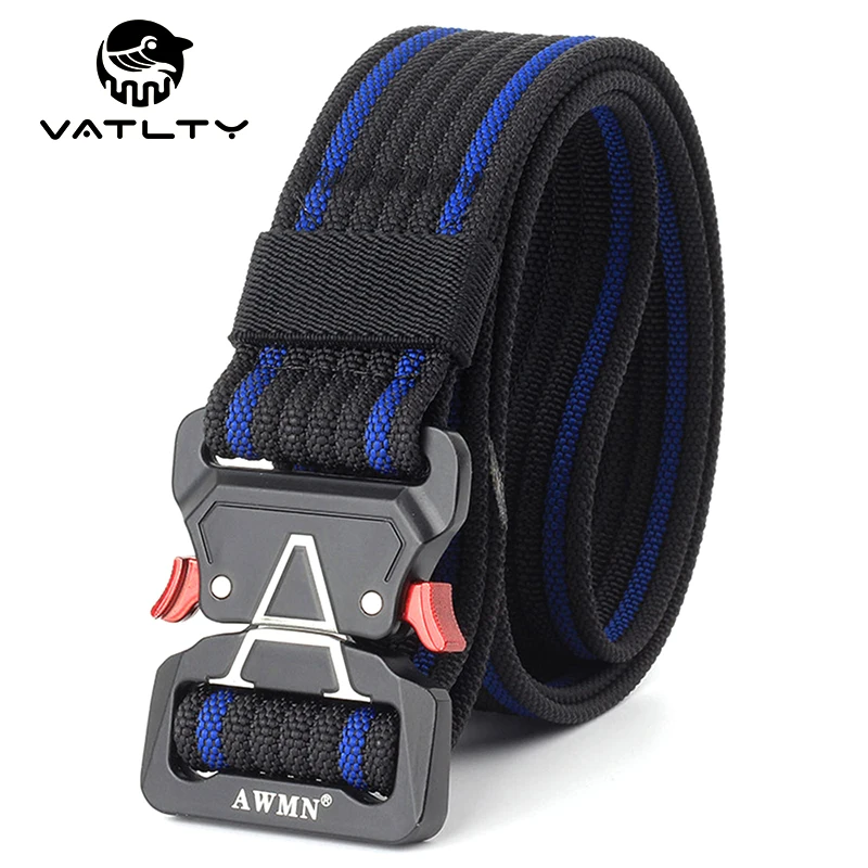 

VATLTY Retro Men's Tactical Belt Anti-Rust Alloy Quick Release Buckle Strong Real Nylon Outdoor Work Sports Belt 1200D Army Belt