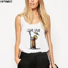 Женская футболка без рукавов, с круглым вырезом и принтом